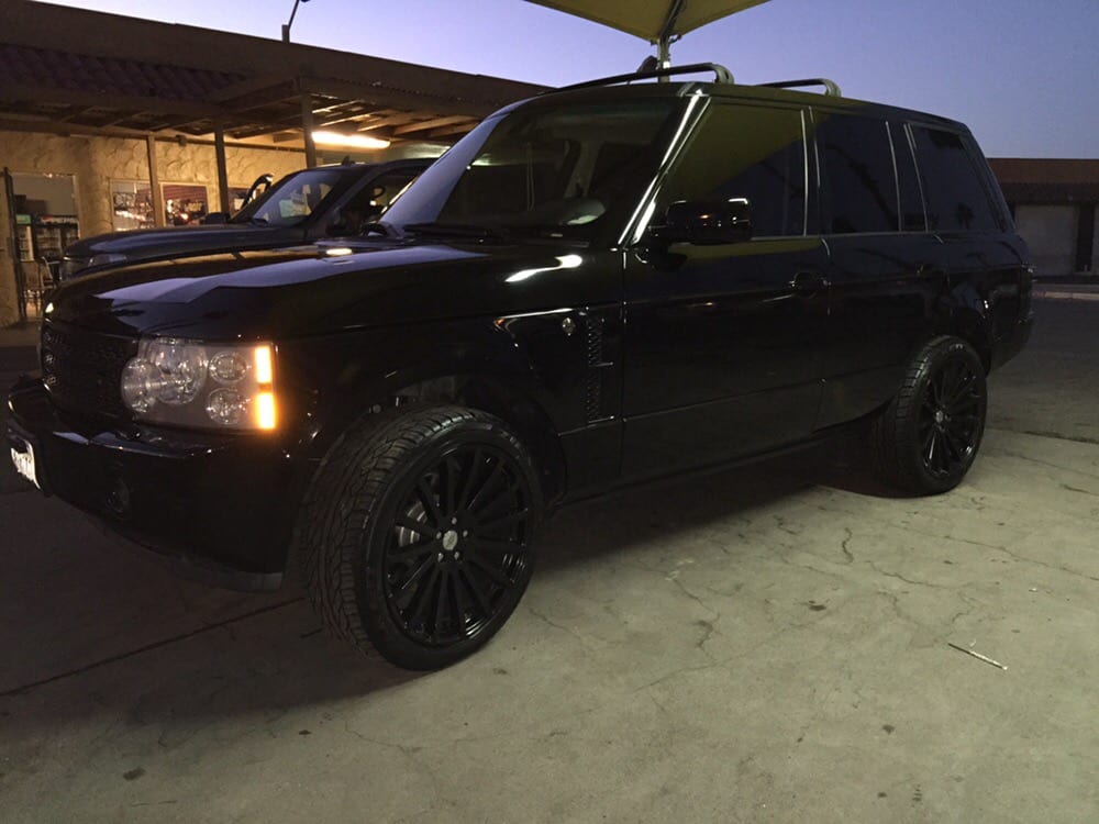Black Range Rover after exterior wash