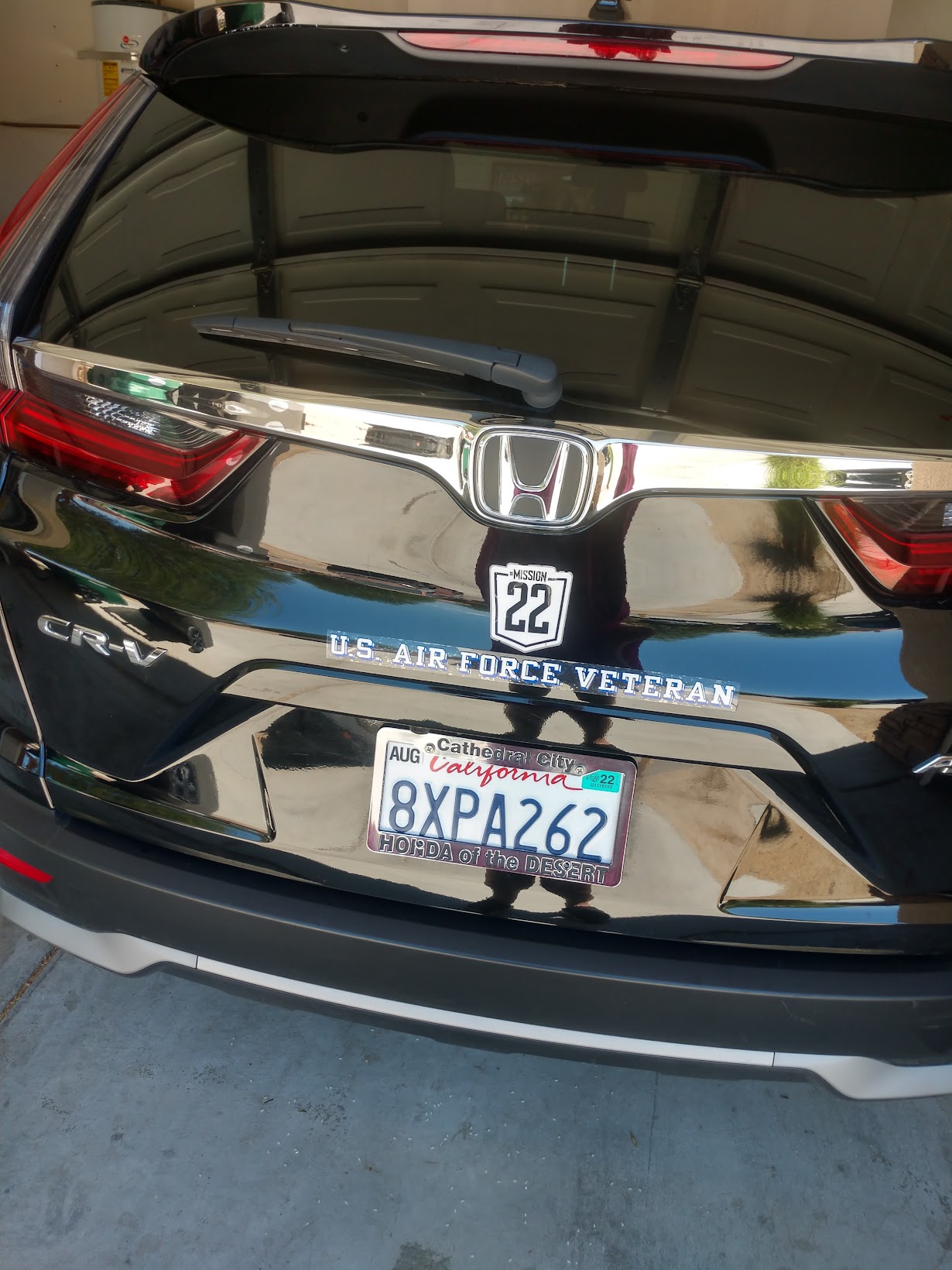 Black Honda CR-V rear after full detail