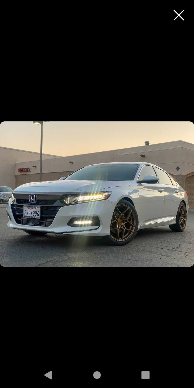 White Honda Accord after exterior wash